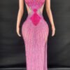 Sling Super Shiny Light Diamond Cinched Bodycon Sleeveless Dress Party Performance Stage Performance Dress