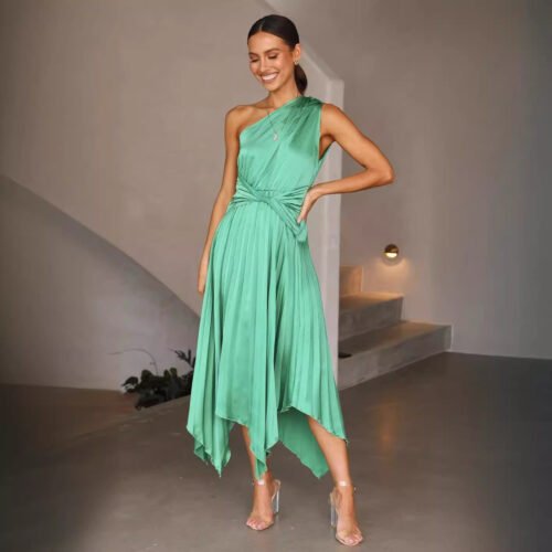 Summer Sexy Temperament Women's Clothing Solid Color Dress