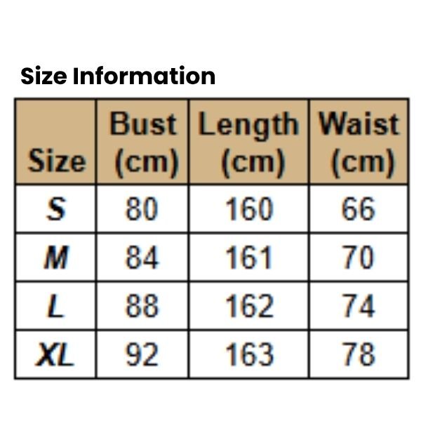 Size Information Women,s Tube top dress