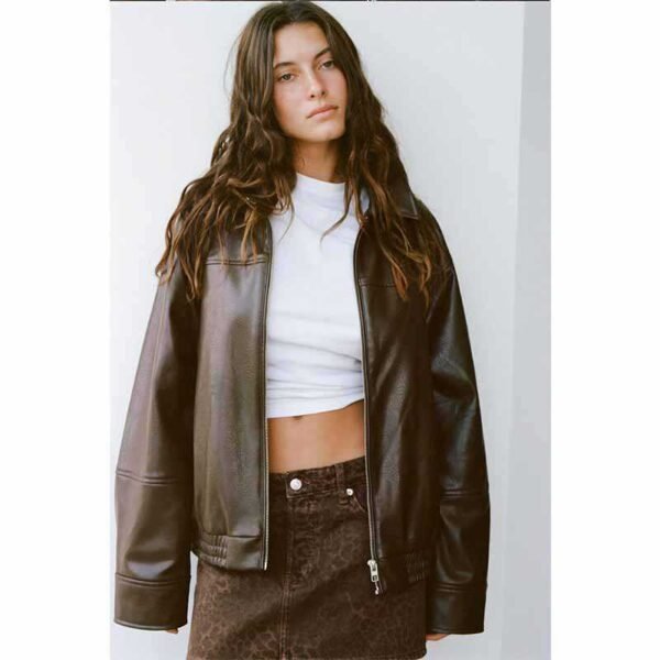 Women's Loose Fit Lapel Collar Regular Jacket