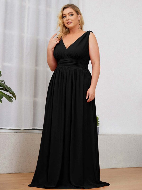 a519347d-9a0d-4664-8dfa-66e66f663fa7 Women,s Deep V-neck Bridesmaid Plus Size High Waist Dress
