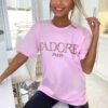 Ladies Oversized J' Adore Paris Short Sleeves T-Shirt Top