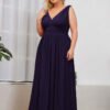 a8b6448e-c366-4f57-af4b-d66c5831061c Women,s Deep V-neck Bridesmaid Plus Size High Waist Dress