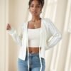 Women's Tie Front Cable Knit Cardigan