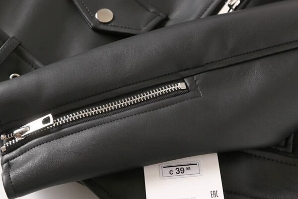 Women's Black Faux Leather Biker Jacket