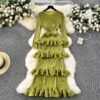 Cake Heavy Industry Pleated Slim Long Dress