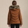 Women's Padded Jacket with Fur Hood