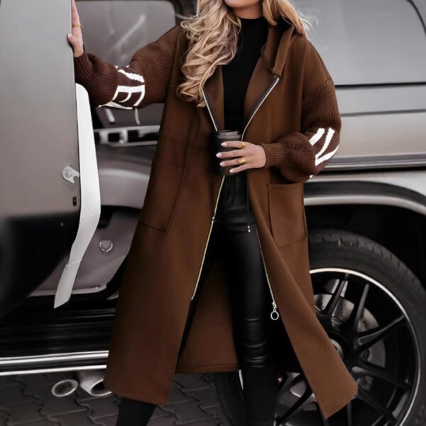 Women's Long Black Hooded Coat (8 Color)