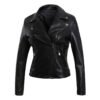 Women's Slim Fit Tassel Detail PU Leather Biker Jacket