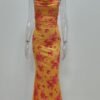 Women's Printed Lace Long Dress