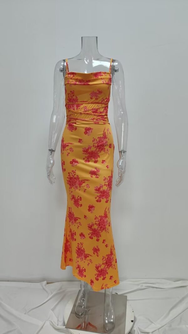 Women's Printed Lace Long Dress