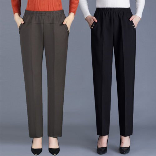 Women's High Waist Straight-Leg Pants (2 Colors)