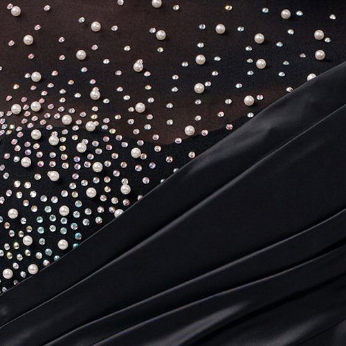 b8348bc5-7fce-40a8-a3de-2c07904607b6 Women Long Sleeve Slim-fit  Pearl Dress