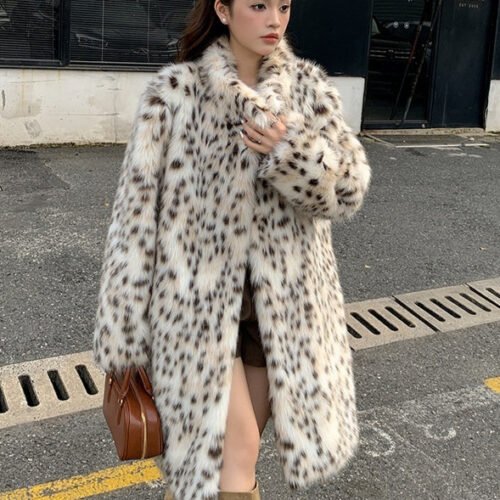 Women's Faux Fur Leopard Coat