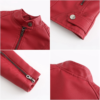 Women's Slim Fit Stand Collar Faux Leather Jacket