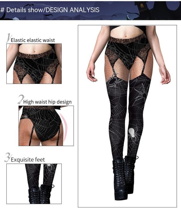 Woman's Skull Spider Web Printed Tight Leggings (4 Style)