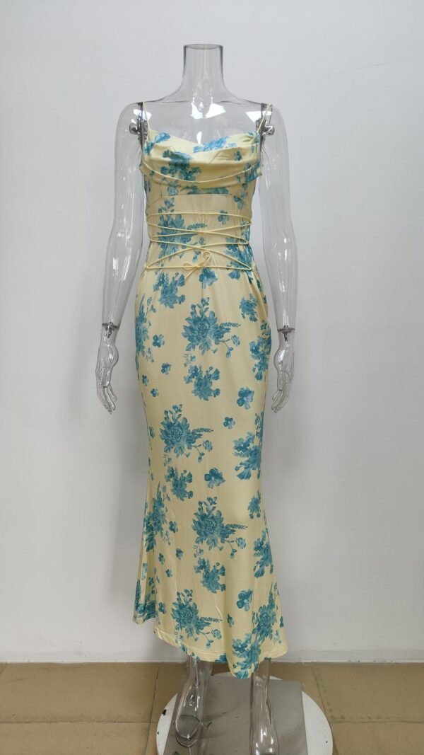 Women's Printed Lace Long Dress