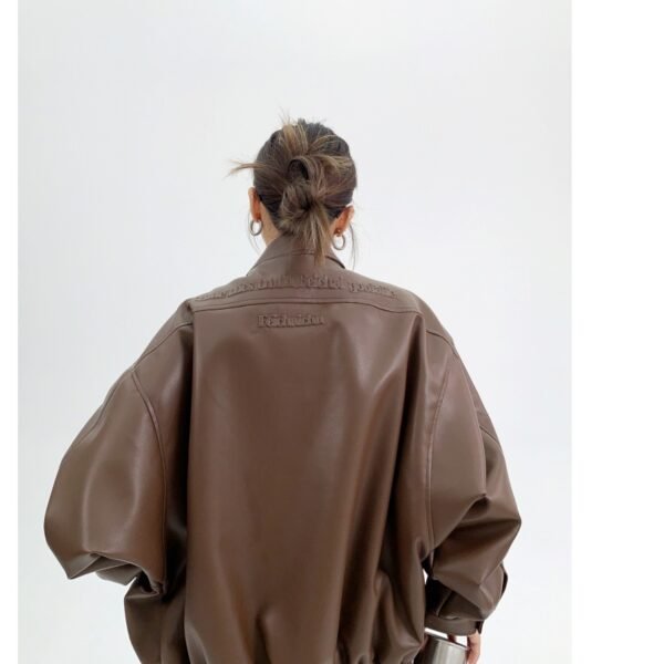 Women's Loose Fit PU Leather Street  Jacket