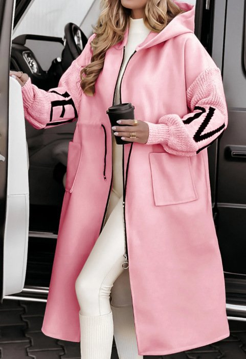 Women's Long Black Hooded Coat (8 Color)