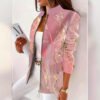 Women's Floral Printed Zip-Up Jacket