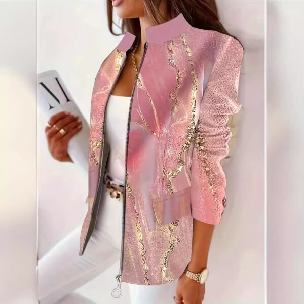 Women's Floral Printed Zip-Up Jacket