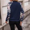 Women's Floral Sleeve Quilted Bomber Jacket