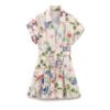 Floral Printed Silk Satin Texture Dress