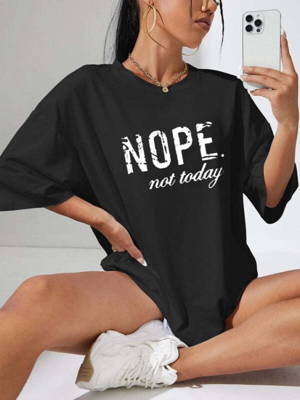 Ladies Oversized Graphic Print Short Sleeves T-Shirt Top
