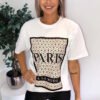 Ladies Paris Printed Short Sleeve T-Shirt Top