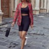 Women's Plaid Blazer
