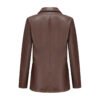 Women's Single Button Faux Leather Blazer