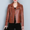 Women's Slim Fit Faux Leather Biker Jacket