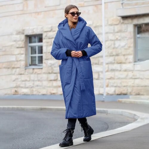 Women's Padded Ruff Collar Coat