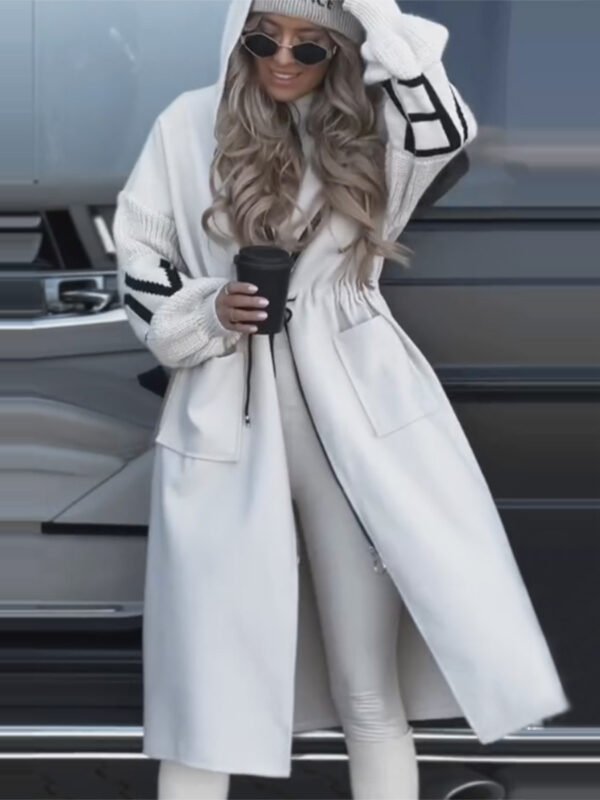 Women's Long Black Hooded Coat (8 Color)