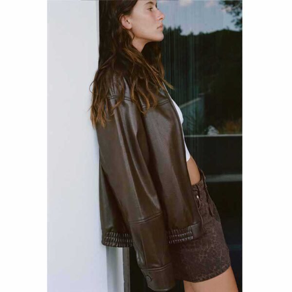 Women's Loose Fit Lapel Collar Regular Jacket