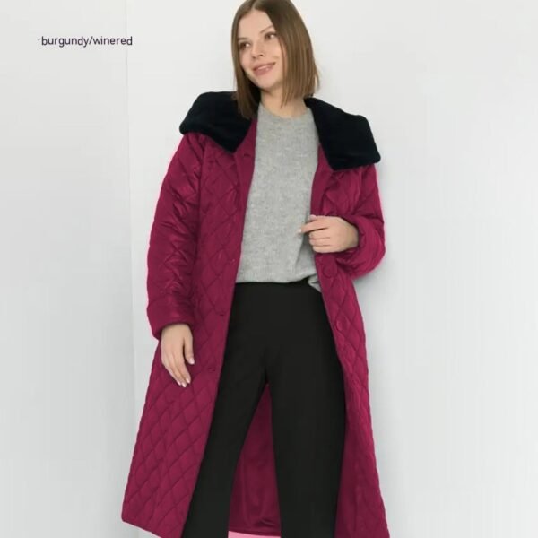 Women's Padded Jacket with Big Fur Collar