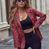 Women's Plaid Blazer