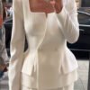 Woman's Two-button Square Collar Blazer