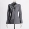 Women's Lace-Up Polyester Blazer