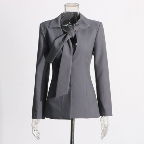 Women's Lace-Up Polyester Blazer
