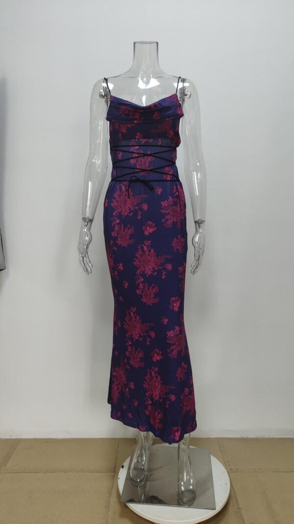 Women's Printed Lace Long Dress