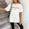 Ladies Oversized C'est La Vie Paris Short Sleeves T-Shirt Top