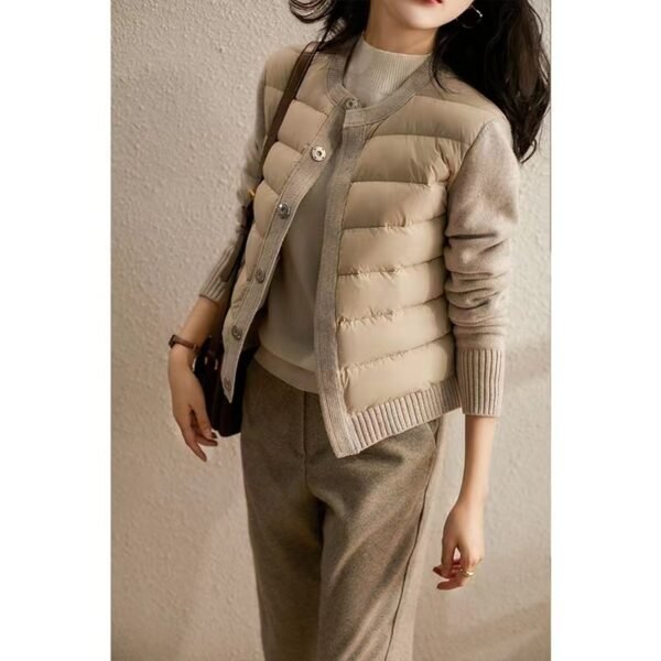 Ladies Warm Jacket with Knit Sleeves