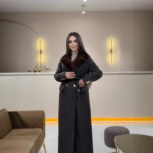 Women's Ponte de Roma Coat with Fur Collar
