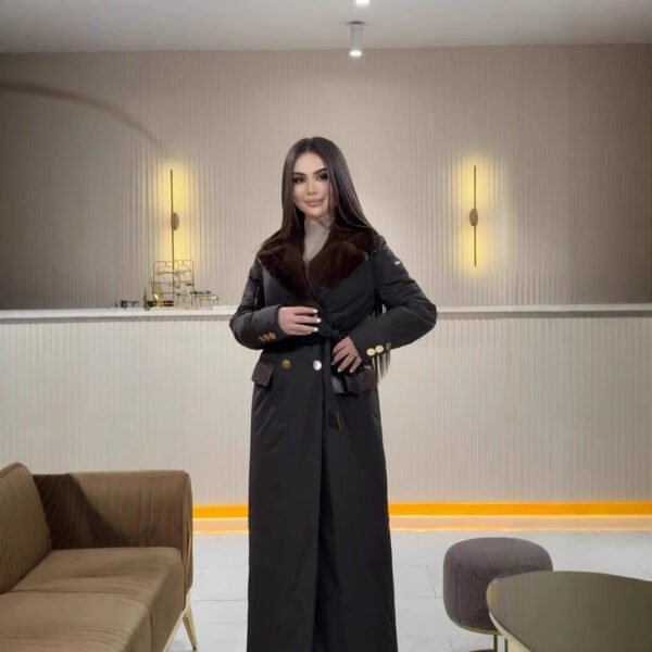 Women's Ponte de Roma Coat with Fur Collar