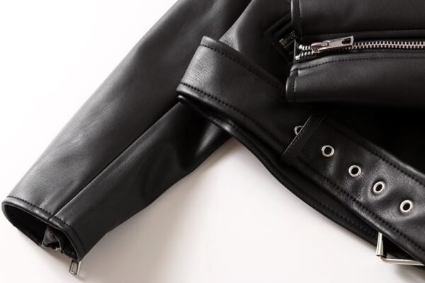 Women's Black Faux Leather Biker Jacket