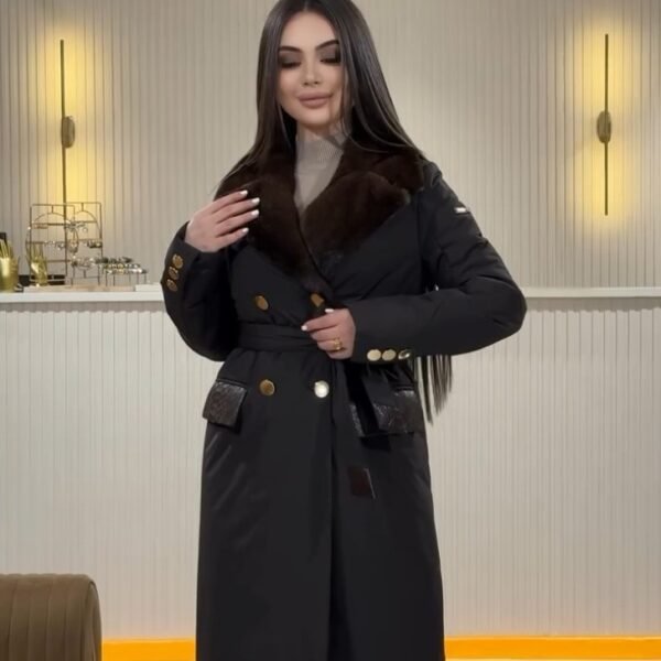 Women's Ponte de Roma Coat with Fur Collar