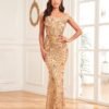 eadfc467-5e07-43f4-88b9-be40f843b74a Women,s Sequined High Waist Fishtail Long Dress