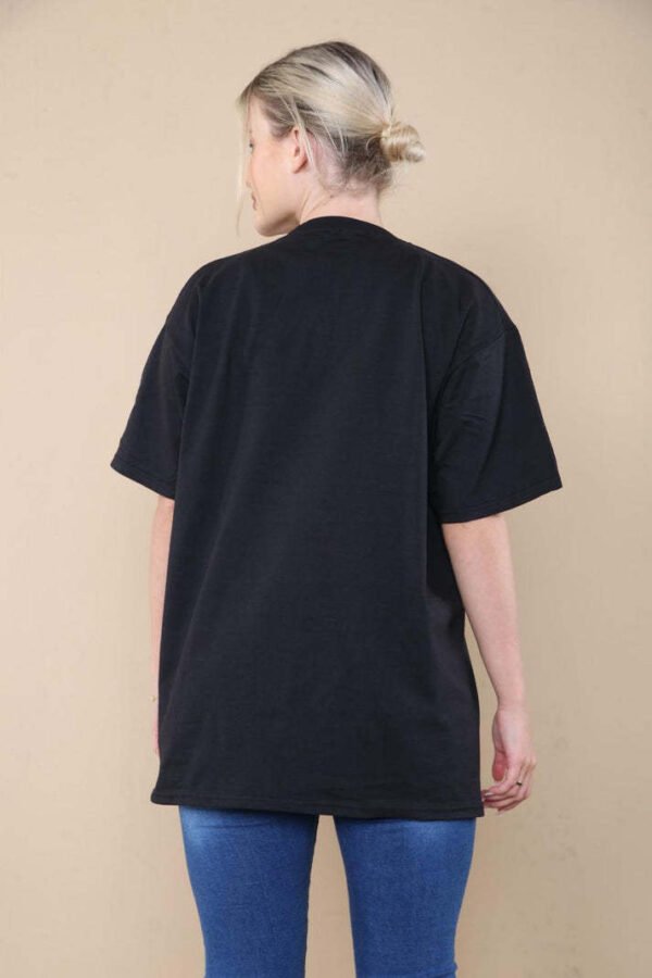 Ladies Oversized Sequin Eye Printed Short Sleeves T-Shirt Top