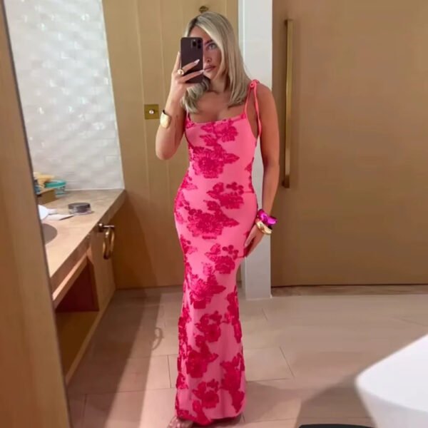 Women's Chic Linen Pattern Dress